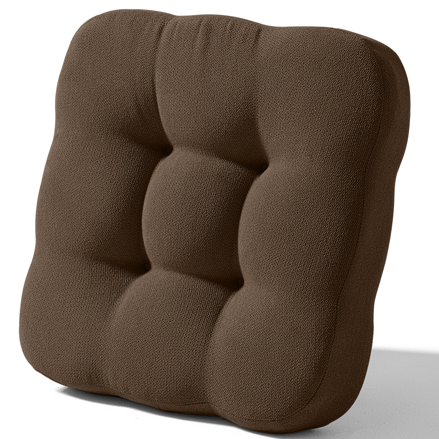 AYO 座布団 椅子クッション 厚め 8cm 低反発 2層構造 42cm 四角 無地 お尻が痛くならない ざぶとん 食卓椅子用 座り心地いい オフィスチェア用 滑り止め おしゃれ かわいい ブラウン