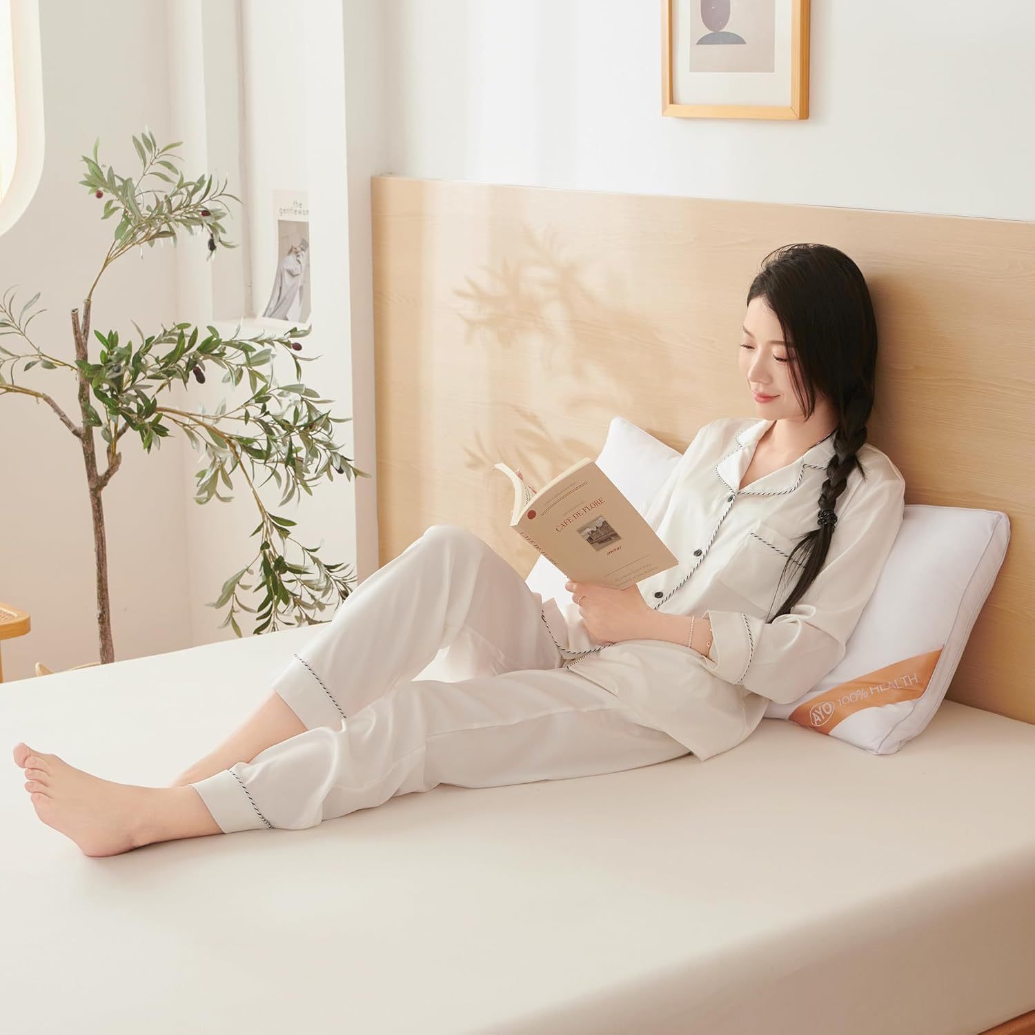 AYO 枕 43×90㎝ まくら ロング枕 長い枕 抱き枕 本体 だきまくら ふわふわ 大きい枕 ロングクッション long pillow 高さ調整 高反発枕 横向き対応 丸洗い可能 立体構造43x63cm ホワイト