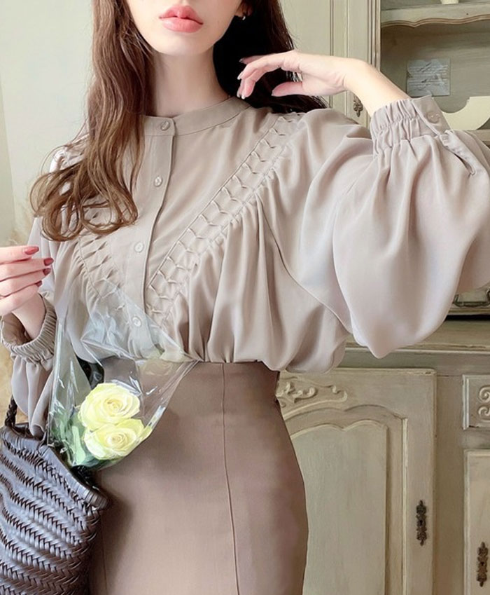 ブラウス シフォン オフィス 長袖 2WAY パフ―スリーブ レディース ビジネス スーツ 透けない 仕事着 フォーマル 事務服 制服 通勤 秋 夏 大学生 リクルート 就活 学式 卒業式 大きいサイズ 小さいサイズ