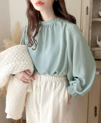 ブラウス シフォン オフィス 長袖 2WAY パフ―スリーブ レディース ビジネス スーツ 透けない 仕事着 フォーマル 事務服 制服 通勤 秋 夏 大学生 リクルート 就活 学式 卒業式 大きいサイズ 小さいサイズ