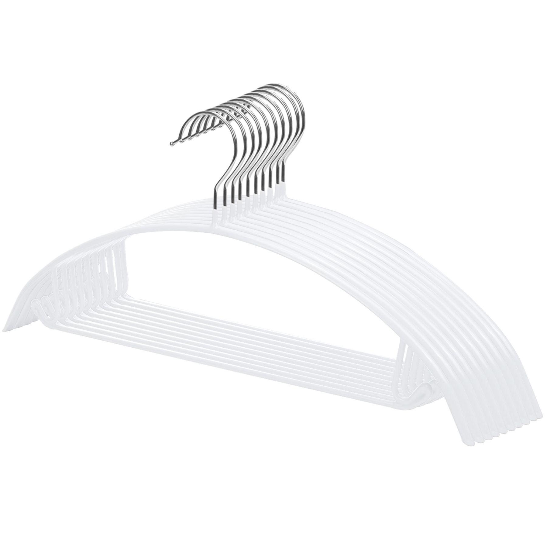 AYO ハンガー すべらない 10本セット かたくずれ防止 スーツハンガー 跡がつかない 衣類 多機能収納 洗濯物干し 型崩れ防止 衣類を大切に 乾湿両用 人気ランキング ホワイト