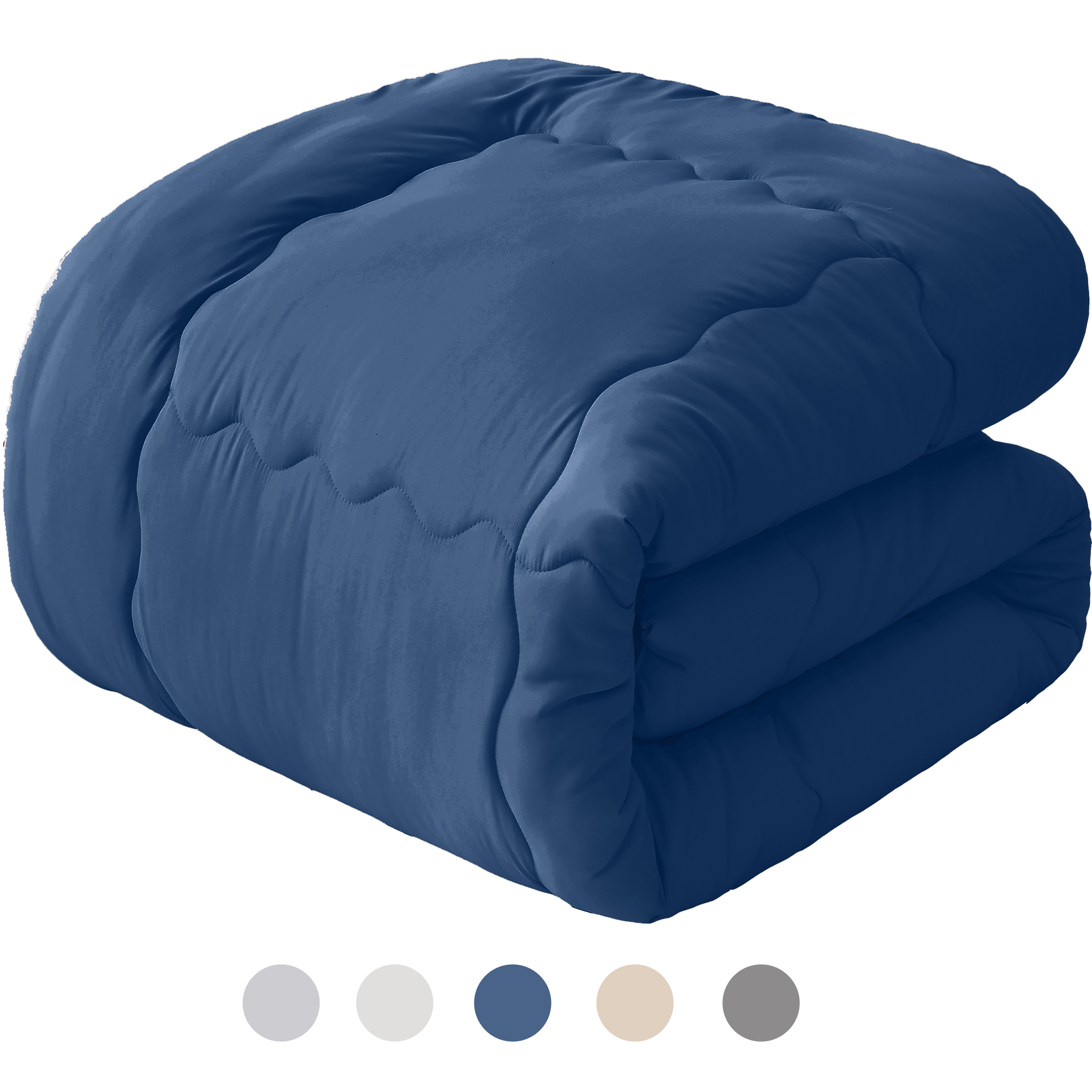 掛け布団 シングル AYO 肌掛け布団 オールシーズン 軽量 洗える 掛けふとん かけ布団 約1.1kg 薄手 柔らかな肌触り ほこりが出にくい 通気性 抗菌防臭 キルトケット 防ダニ ふとん 150x210cm ネイビー