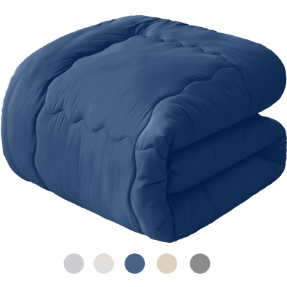 掛け布団 シングル AYO 肌掛け布団 オールシーズン 軽量 洗える 掛けふとん かけ布団 約1.1kg 薄手 柔らかな肌触り ほこりが出にくい 通気性 抗菌防臭 キルトケット 防ダニ ふとん 150x210cm ネイビー