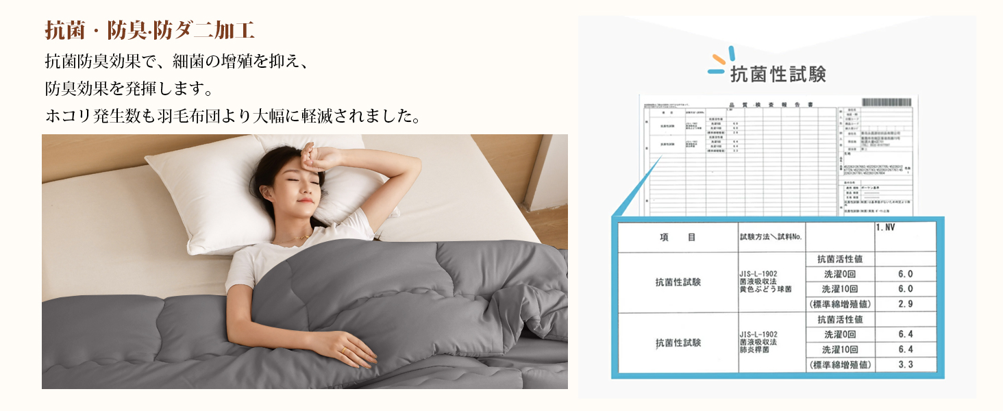 掛け布団 シングル AYO 布団 冬用 洗える 暖かい 掛けふとん かけ布団 約2.0kg 厚手 暖かい ふわふわ 柔らかな肌触り ほこりが出にくい 保温 通気 抗菌防臭 キルトケット 防ダニ ふとん 150x210cm ダークグレー