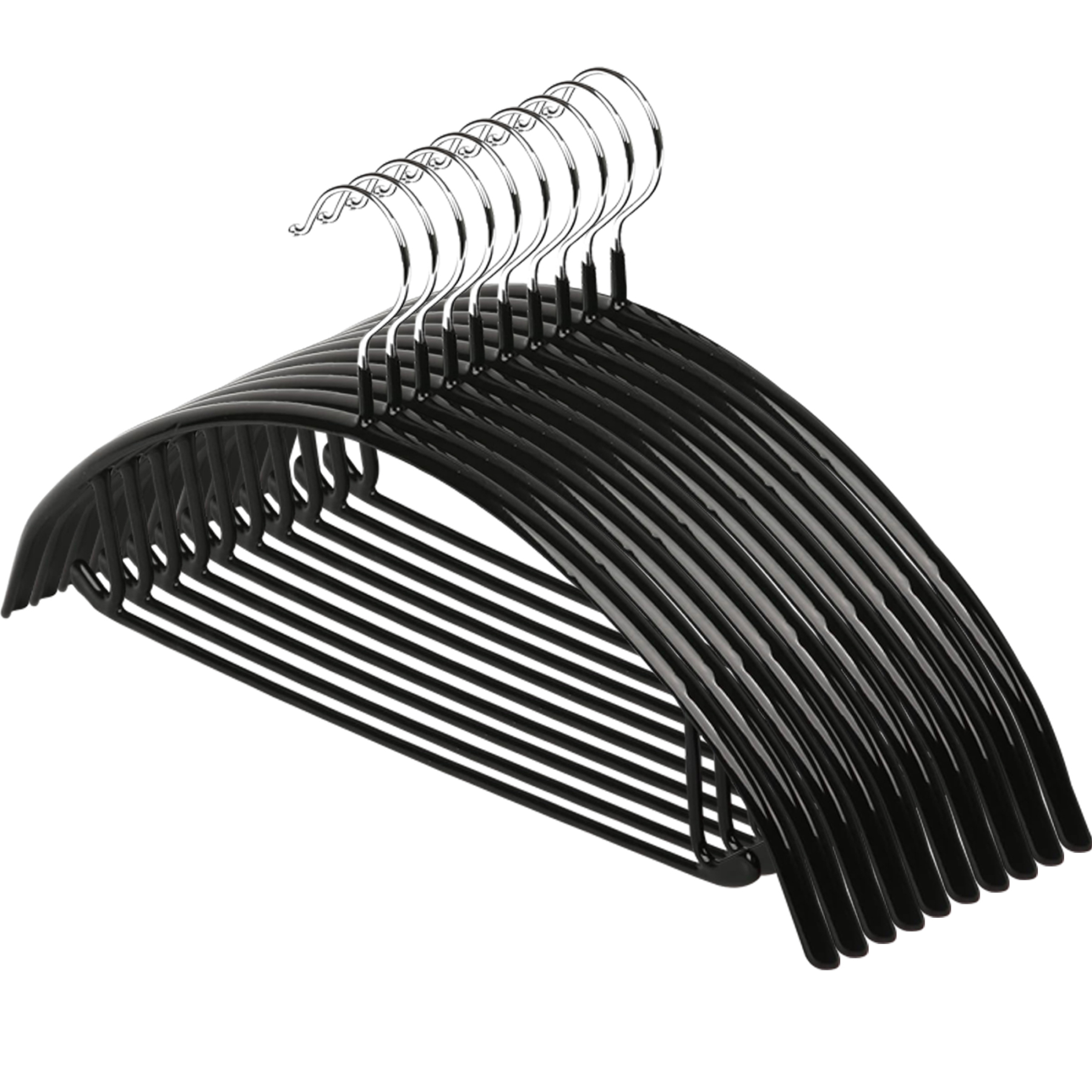 AYO ハンガー すべらない 10本セット かたくずれ防止 スーツハンガー 跡がつかない 衣類 多機能収納 洗濯物干し 型崩れ防止 衣類を大切に 乾湿両用 人気ランキング ブラック