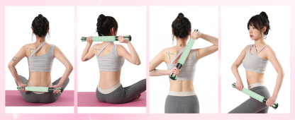 フォームローラー AYO 筋膜リリース マッサージローラー 筋膜ローラー セット ヨガポール 足 太もも 背中 筋肉ほぐし ストレッチ トレーニング スポーツ フィットネス ストレッチ器具 説明書 収納バッグ ライトグリーン