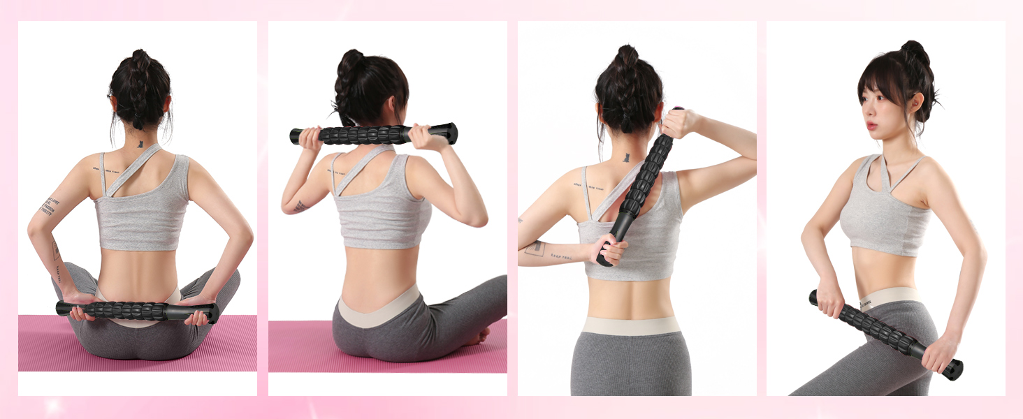 フォームローラー AYO 筋膜リリース マッサージローラー 筋膜ローラー セット ヨガポール 足 太もも 背中 筋肉ほぐし ストレッチ トレーニング スポーツ フィットネス ストレッチ器具 説明書 収納バッグ ブラック