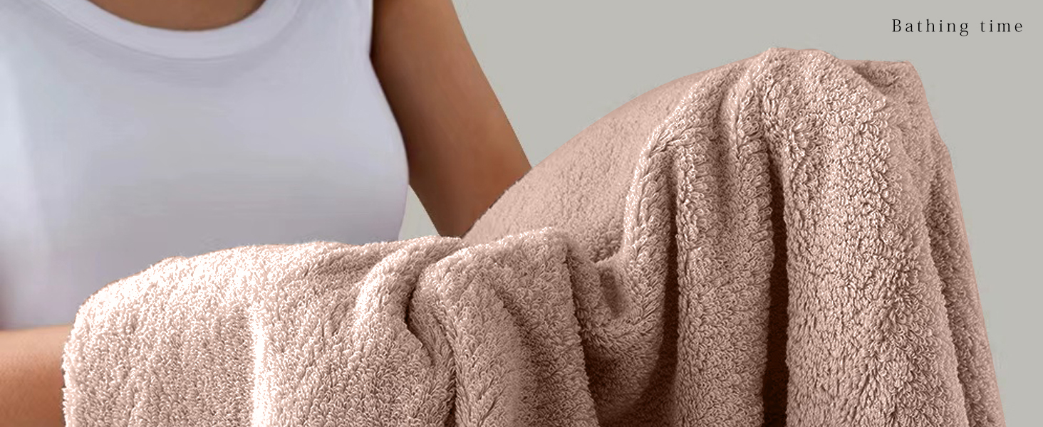 AYO バスタオル ふわふわ ホテル仕様 大判 瞬間吸水 60*120cm 4枚セットマイクロファイバー 強い吸水速乾 肌触り スモークブルー