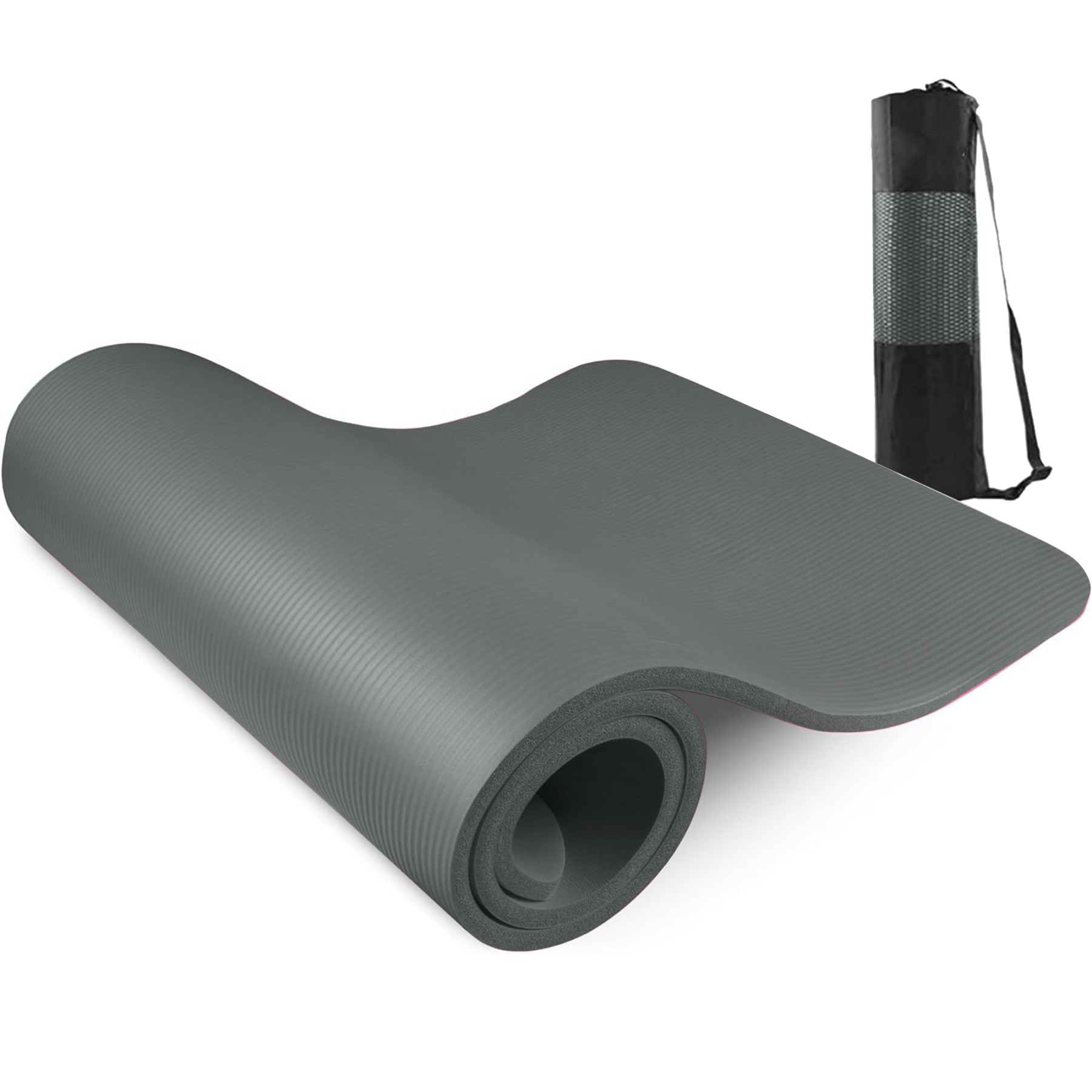 AYO(エイワイオー) 厚さ10mm 幅80cm×長さ185cm ヨガマット(防音/水洗い/滑り止め/グレー/ニトリルゴムポリ塩化ビニル樹脂)