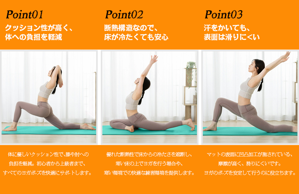 AYO(エイワイオー) 厚さ10mm 幅80cm×長さ185cm ヨガマット(防音/水洗い/滑り止め/グレー/ニトリルゴムポリ塩化ビニル樹脂)