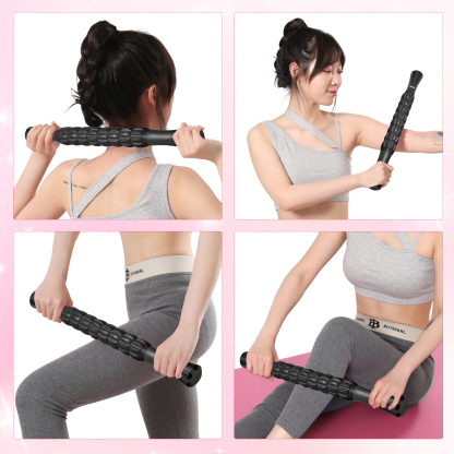 フォームローラー AYO 筋膜リリース マッサージローラー 筋膜ローラー セット ヨガポール 足 太もも 背中 筋肉ほぐし ストレッチ トレーニング スポーツ フィットネス ストレッチ器具 説明書 収納バッグ ブラック