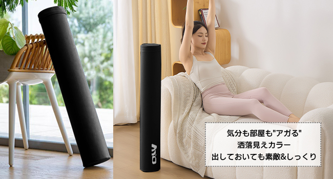 AYO ストレッチ ポール ヨガポール ヨガブロック エクササイズポール 【100cm/耐荷重150kg】フォームローラー 肩甲骨 ローラー 筋肉ほぐし ピラティス ブラック