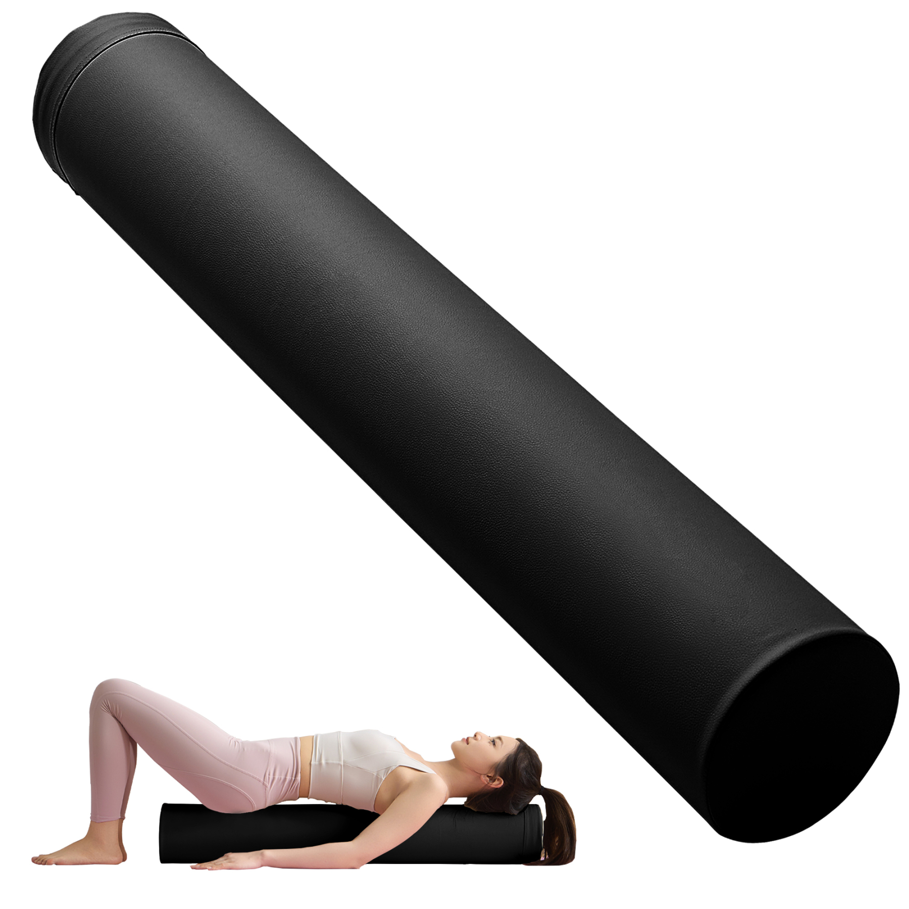 AYO ストレッチ ポール ヨガポール ヨガブロック エクササイズポール 【100cm/耐荷重150kg】フォームローラー 肩甲骨 ローラー 筋肉ほぐし ピラティス ブラック
