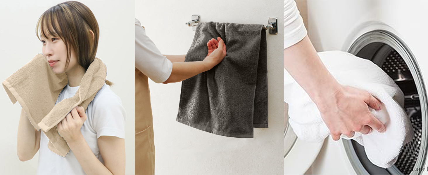 AYO フェイスタオル ホテル仕様 5枚セット 3色 ふかふか 綿100% 34×80cm 高吸水 耐久性 無地 毛羽落ち少ない ギフト