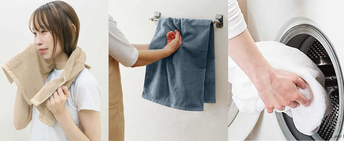 AYO バスタオル 2枚セット スモークブルー ホテル仕様 ふかふか 綿100% 高吸水 耐久性 無地 毛羽落ち少ない ギフト