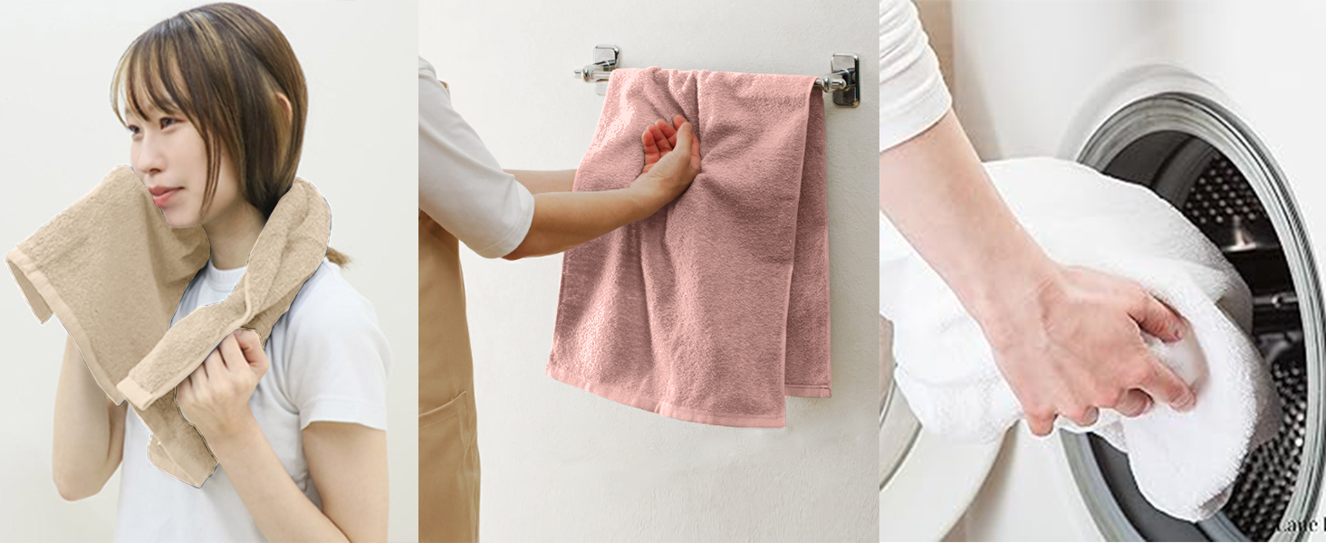 AYO フェイスタオル ホテル仕様 5枚セット ブラウン ふかふか 綿100% 34×80cm 高吸水 耐久性 無地 毛羽落ち少ない ギフト