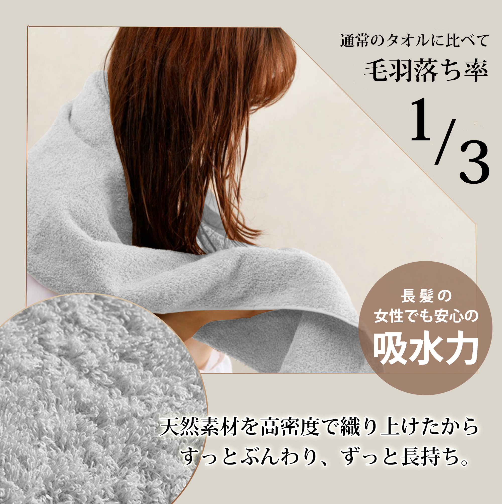 AYO フェイスタオル ホテル仕様 4枚セット ライトグレー ふかふか 綿100% 34×80cm 高吸水 耐久性 無地 毛羽落ち少ない ギフト