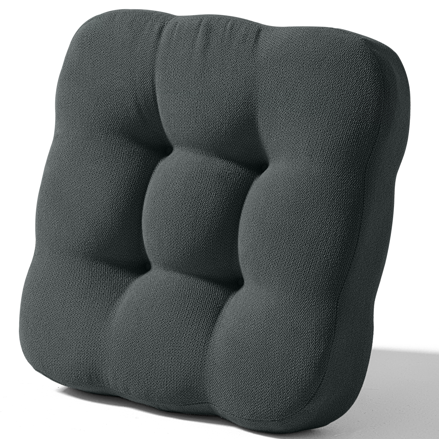 AYO 座布団 椅子クッション 厚め 8cm 低反発 2層構造 42cm 四角 無地 お尻が痛くならない ざぶとん 食卓椅子用 座り心地いい オフィスチェア用 滑り止め おしゃれ かわいい ダークグレー