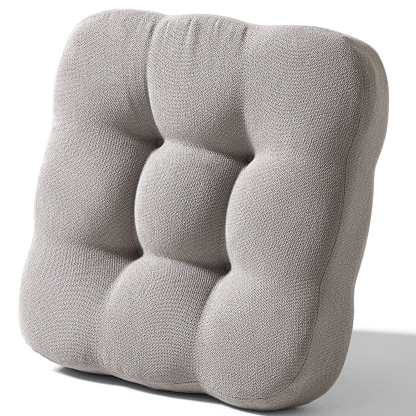 AYO 座布団 椅子クッション 厚め 8cm 低反発 2層構造 42cm 四角 無地 お尻が痛くならない ざぶとん 食卓椅子用 座り心地いい オフィスチェア用 滑り止め おしゃれ かわいい ライトグレー