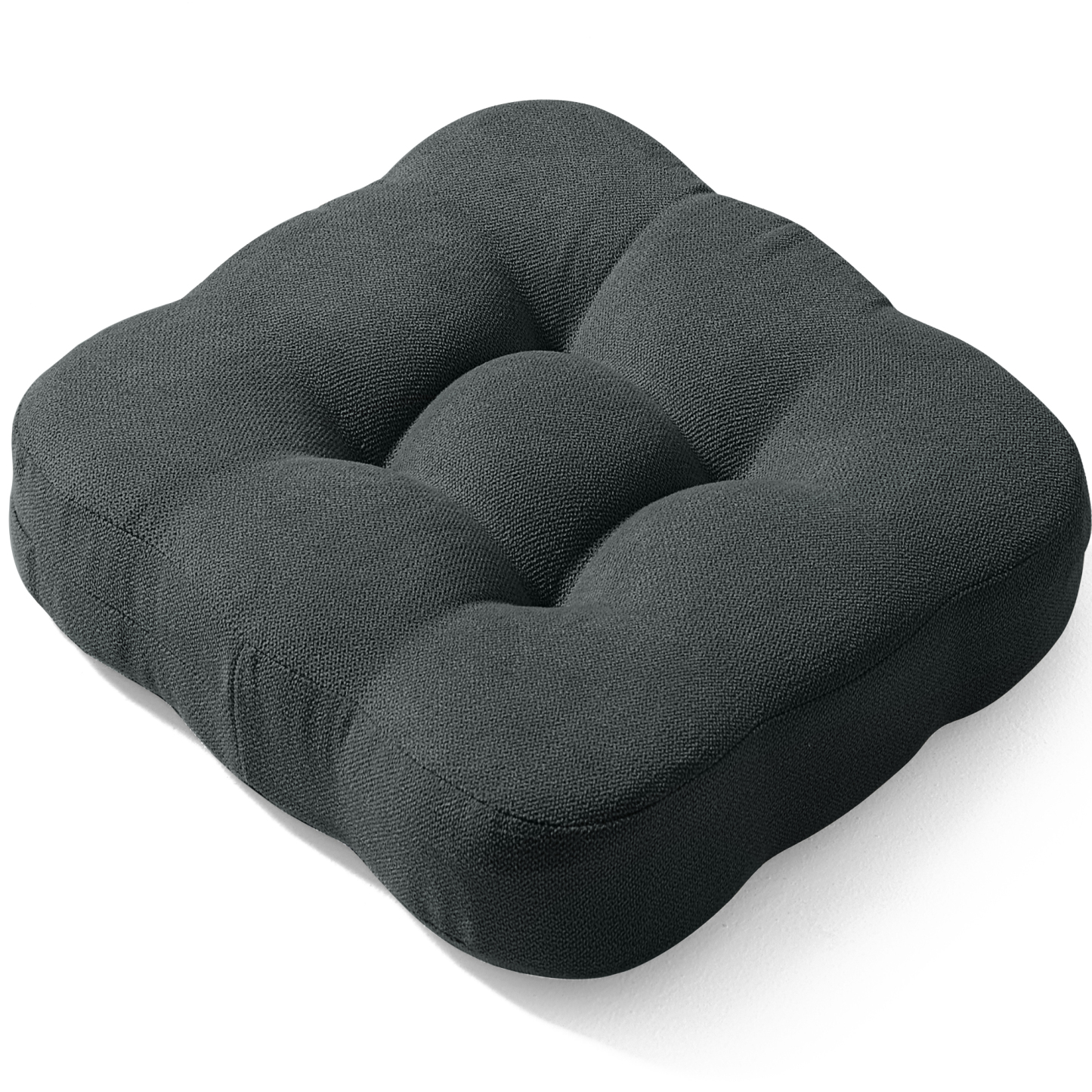 AYO 座布団 椅子クッション 厚め 8cm 低反発 2層構造 42cm 四角 無地 お尻が痛くならない ざぶとん 食卓椅子用 座り心地いい オフィスチェア用 滑り止め おしゃれ かわいい ダークグレー