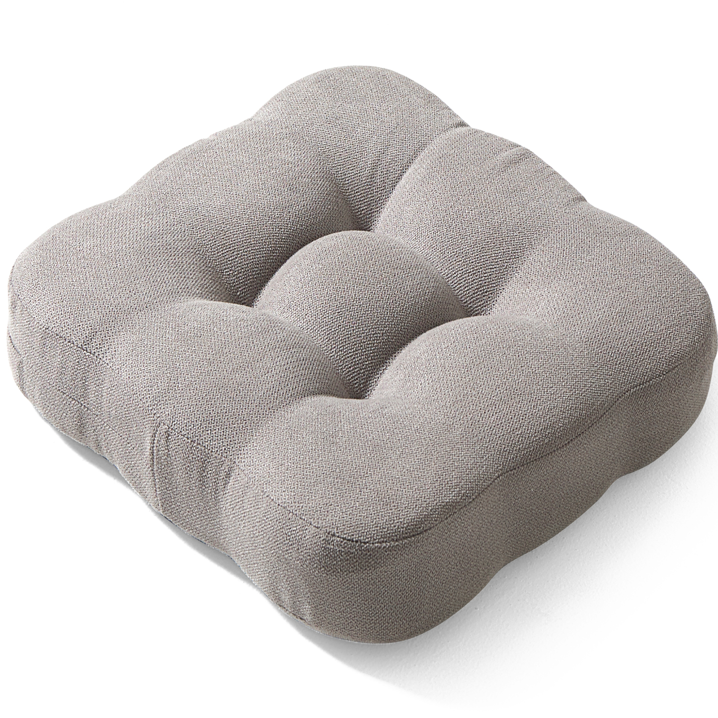 AYO 座布団 椅子クッション 厚め 8cm 低反発 2層構造 42cm 四角 無地 お尻が痛くならない ざぶとん 食卓椅子用 座り心地いい オフィスチェア用 滑り止め おしゃれ かわいい ライトグレー