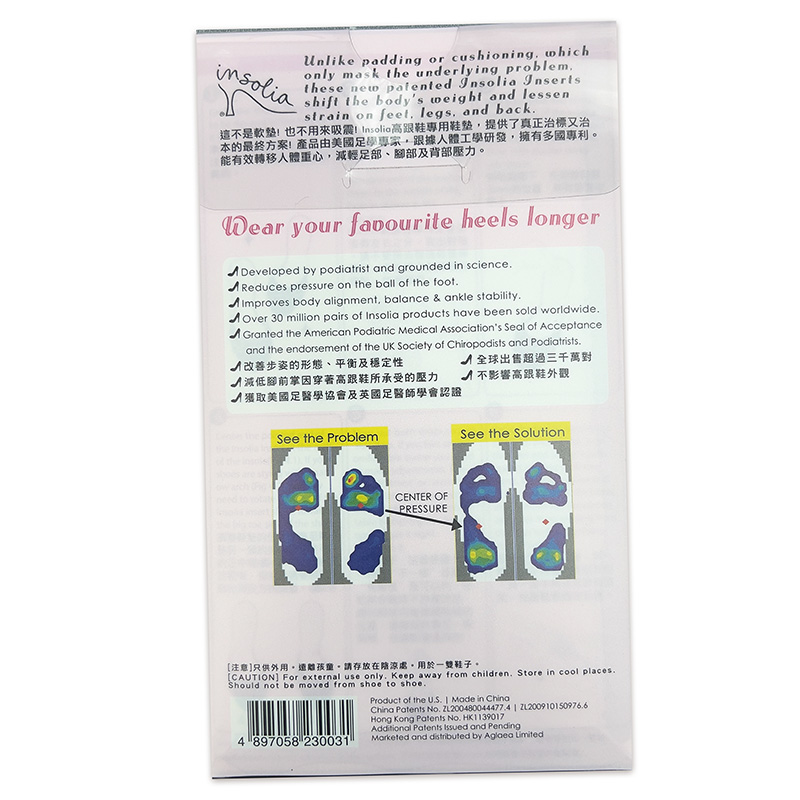 Insolia® 高跟鞋專用鞋墊-QuincyMediCare