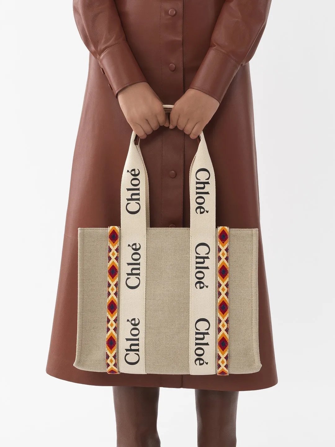 国内即発 Chloe■“woody”ミディアムトートバッグ カーフスキン