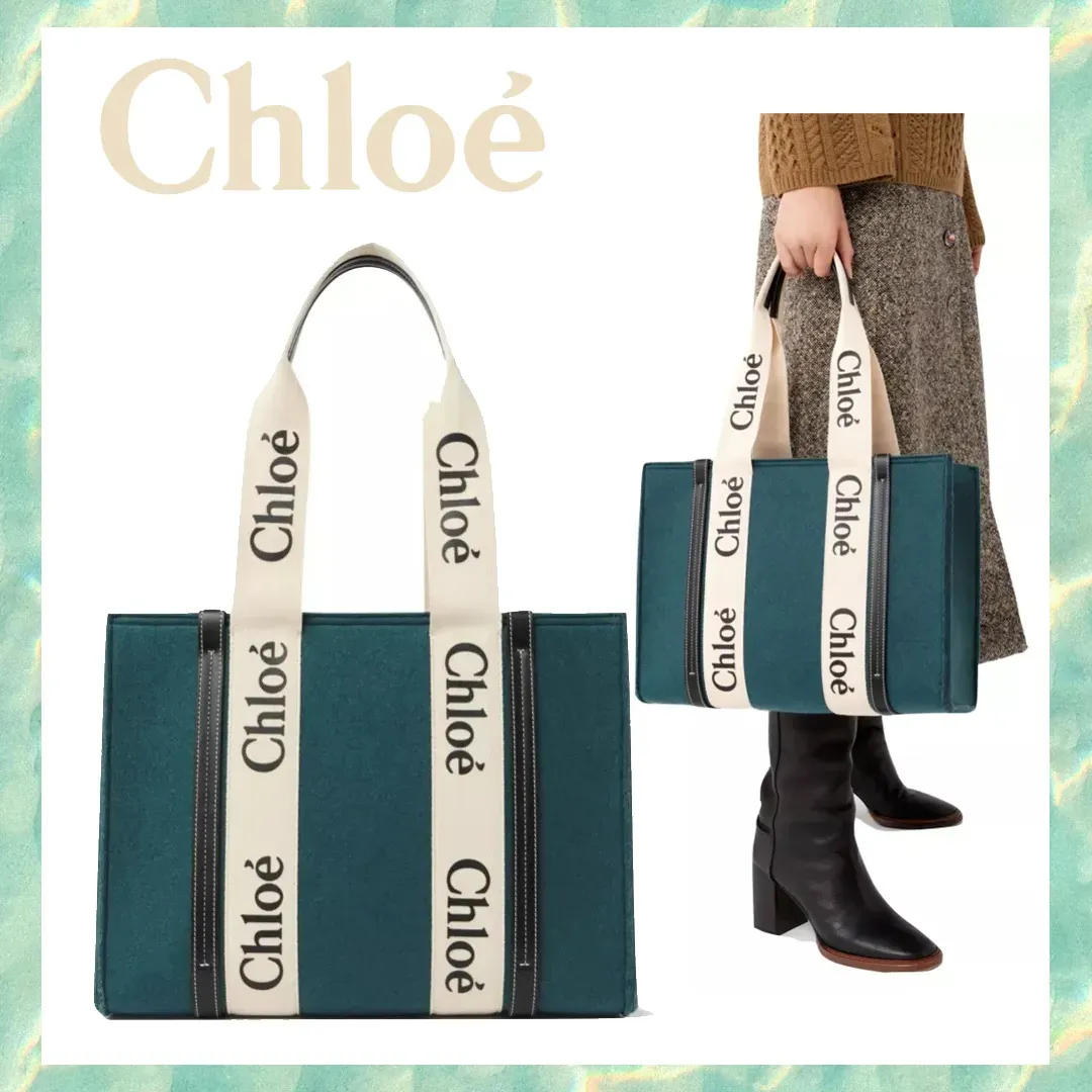 大人気☆Chloe☆「WOODY」リサイクルフェルト ミディアムトート