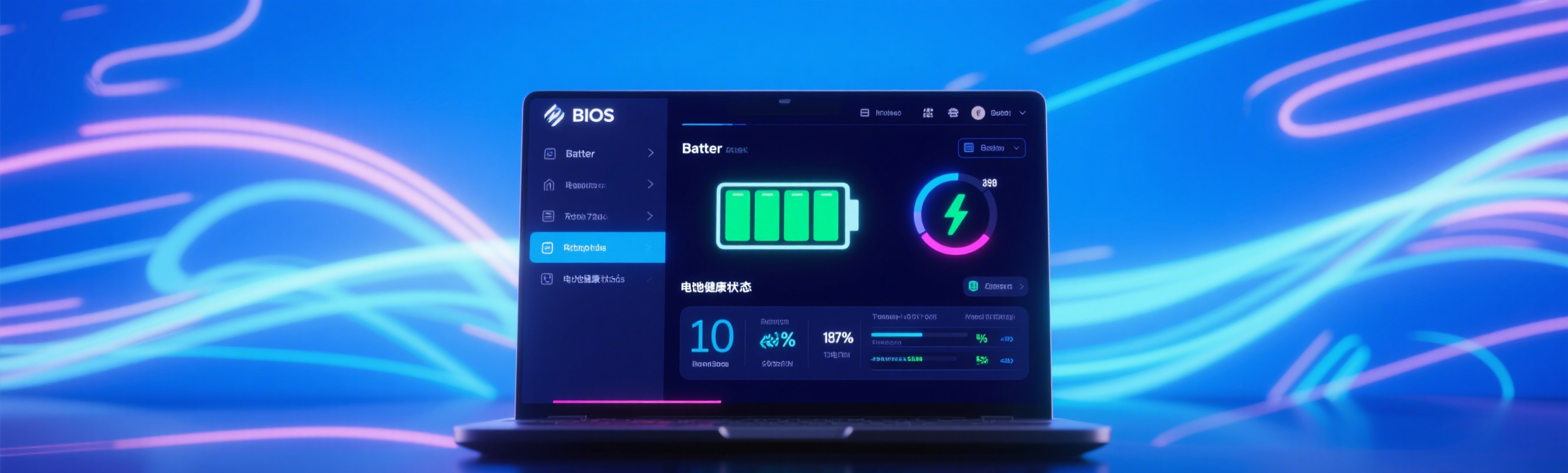 Ajouter une capture d’écran du menu BIOS avec la section batterie mise en évidence.