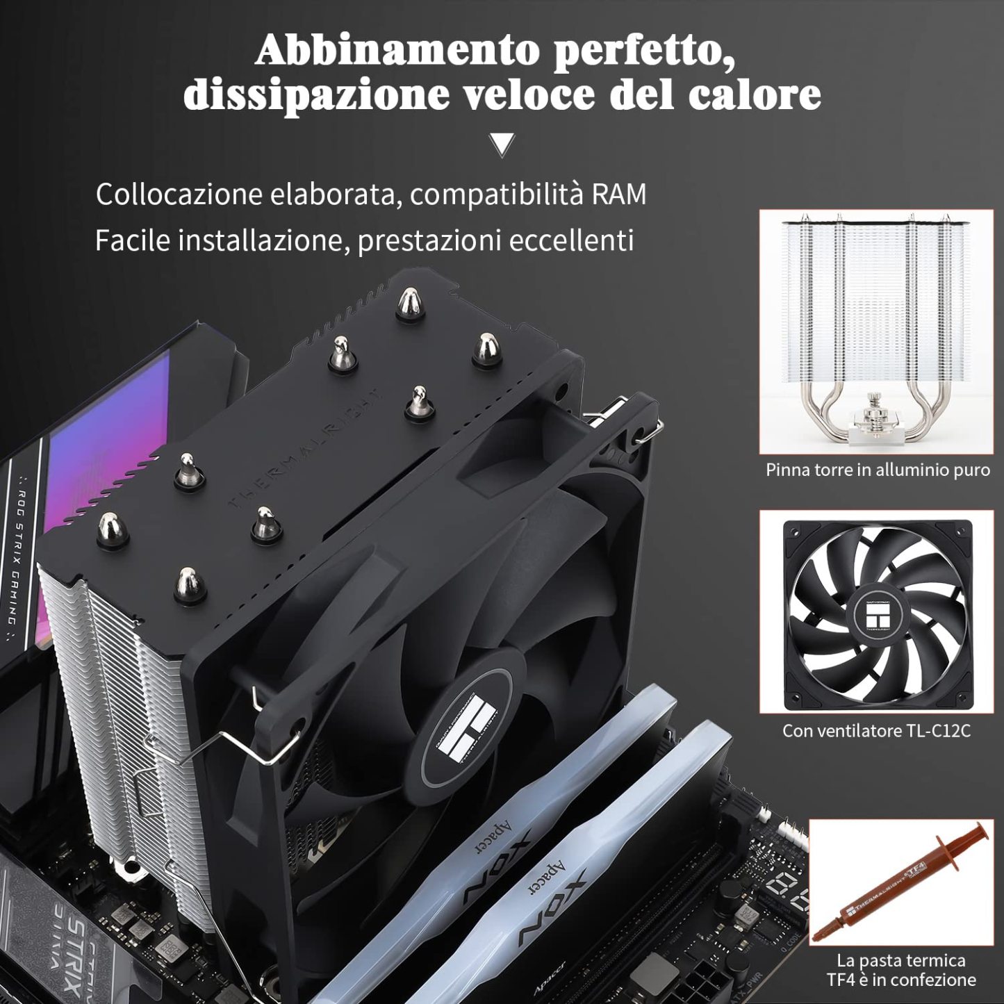 【Thermalright Assassin X 120 SE】CPU 空冷クーラー 4 熱管 TL-C12C PWM ファン S-FDB 軸受 AMD/Intel 互換 安価・品質優れ・30 日無理由返品