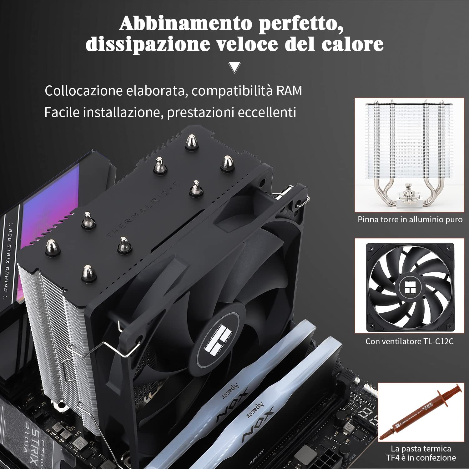 【Thermalright Assassin X 120 SE】CPU 空冷クーラー 4 熱管 TL-C12C PWM ファン S-FDB 軸受 AMD/Intel 互換 安価・品質優れ・30 日無理由返品
