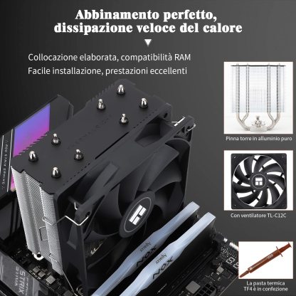 【Thermalright Assassin X 120 SE】CPU 空冷クーラー 4 熱管 TL-C12C PWM ファン S-FDB 軸受 AMD/Intel 互換 安価・品質優れ・30 日無理由返品
