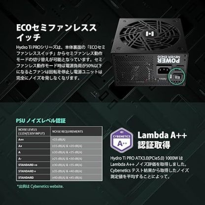 FSP FSP 80PLUS TITANIUM certified ATX3.0 standard PCIe 5.0 compatible full modular Hydro Ti PRO series 1000W power supply unit [ HYDRO TI PRO 1000W ].