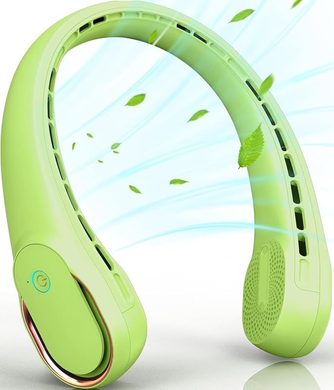 FrSara Neck Fan, Portable Personal Fan Strong Wind, 5200mAh, Air Volume,360 ° Cooling, No Hair Twisting, Air Volume On 2 Sides, Non-Slip, Quick Charge, Long Use Time, Gift for Father, Dad, Women