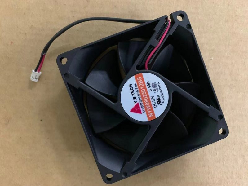 Y.S.TECH CPU 冷却ファン NYW08025012BS 80×80×25mm 12V 64CFM 2 線式 ボールベアリング