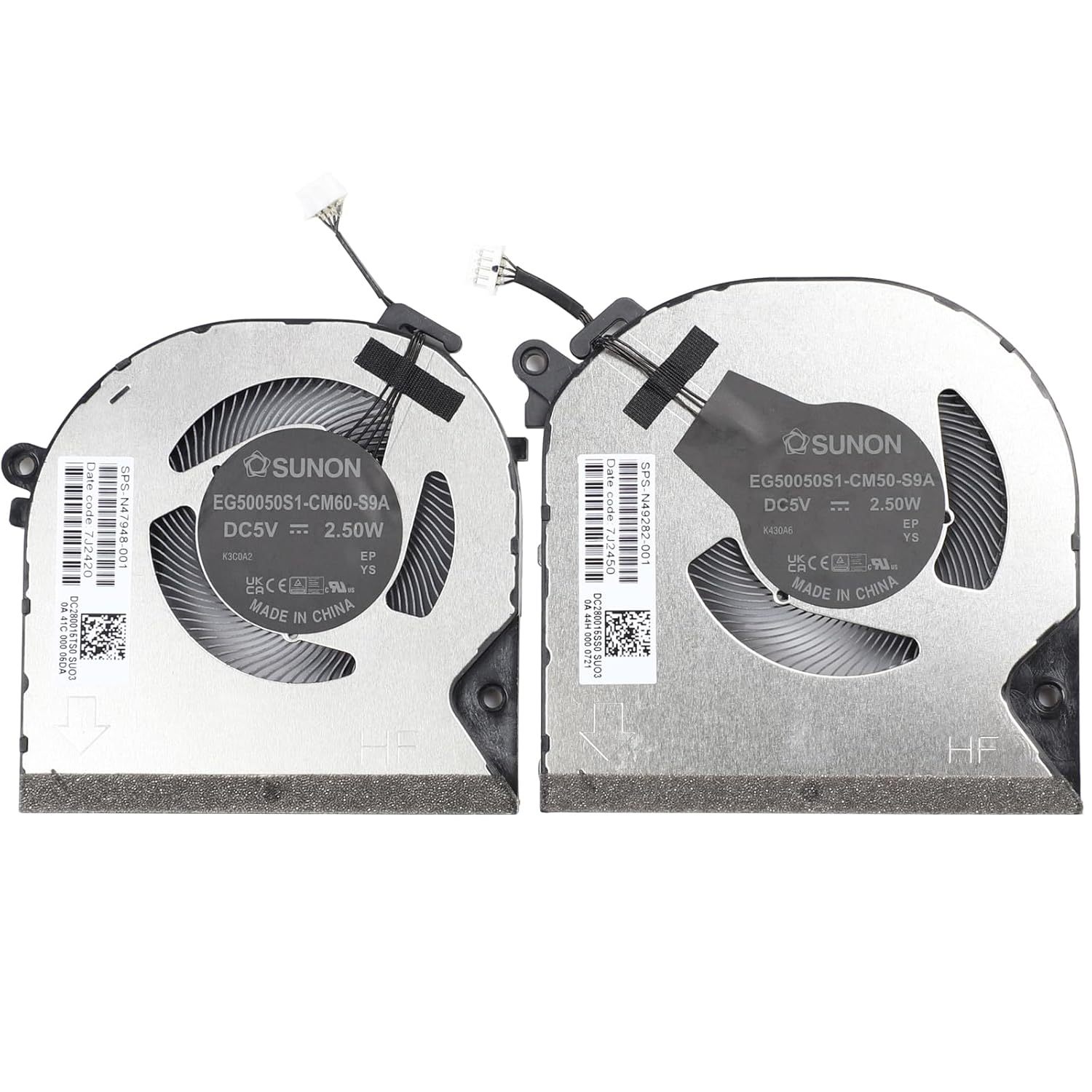 HP Envy x360 15Z-FH/15-FH/15-FE 用 CPU+GPU 冷却ファン SUNON 製 N49282-001/N47948-001 DC5V 2.5W 新品特価-CPUファン販売店