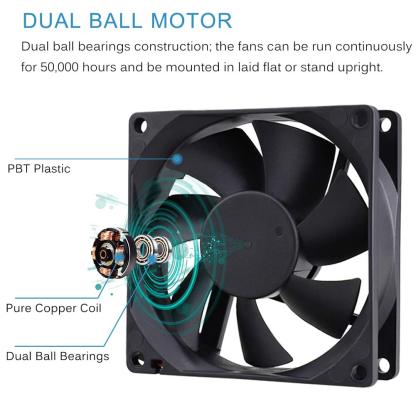 GDSTIME 4500RPM 8cm 冷却ファン 80×80×25mm 12V 新品 12 ヶ月保証 激安