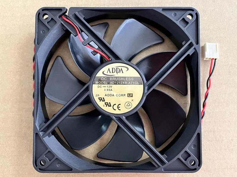 ADDA  AD1212XB-A71GL 機箱放熱ファン12cm DC 12V 0.65A 2ピン 120X120X25mm 