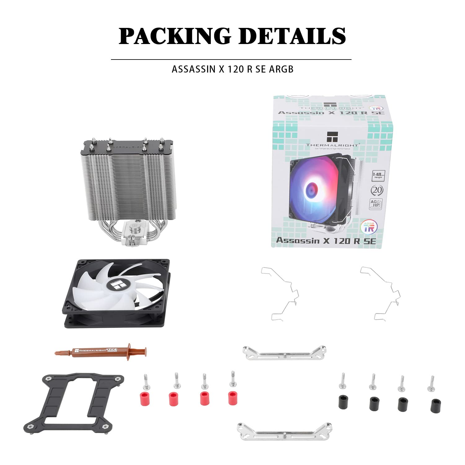 Thermalright AX120 SE CPU エアクーラー TL-C12C PWM ファン 4 ヒートパイプ S-FDB 軸受 ARGB 対応 AMD/Intel 対応 静音設計-CPUファン販売店
