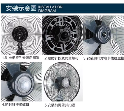 Suitable for Panasonic electric fan F-408KH F-301CH floor fan table fan, 16 inch 12 inch fan blade, 3 blades 400mm 300MM