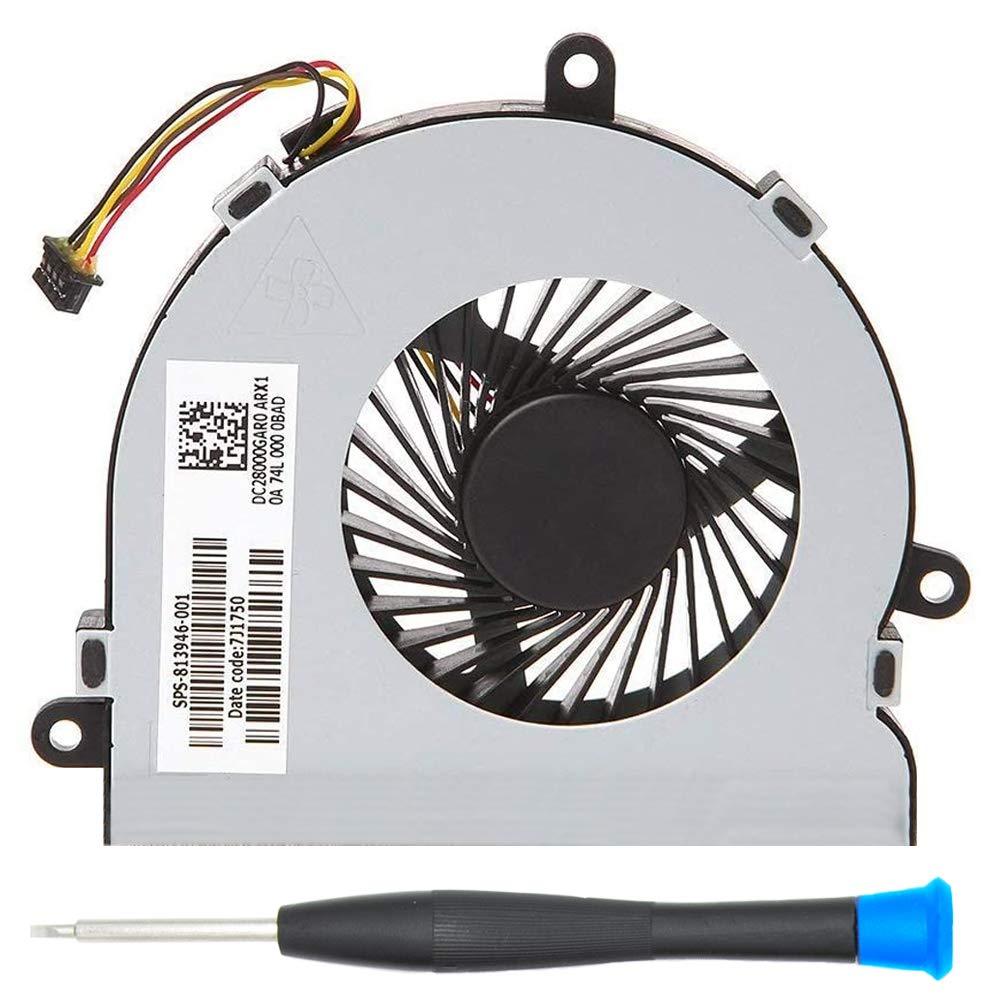 MMOBIEL Laptop CPU Cooling Fan 4 Pin 4 Wire Replacement for HP 250 G4 255 G4 Notebook 15-AC Series DC28000GAR0 XRF-813956-002 Incl (+) Screwdriver