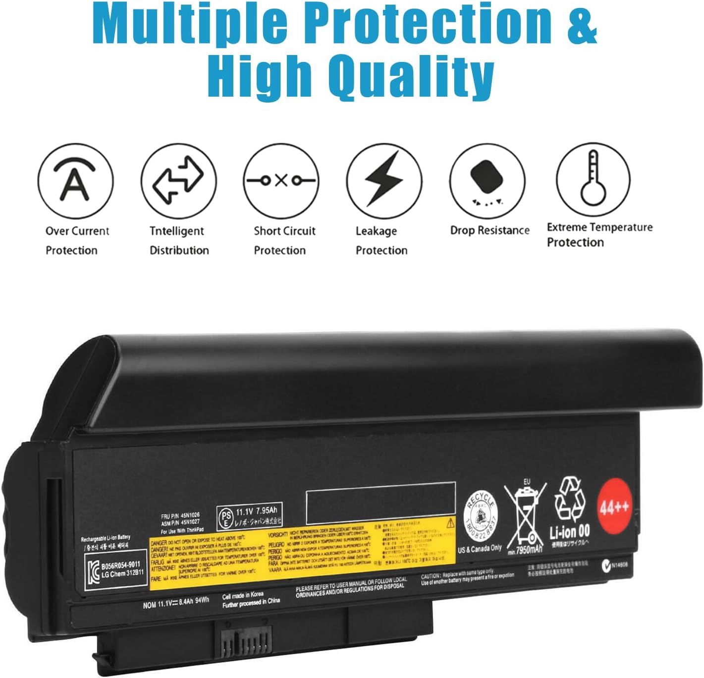 45N1029 45N1028 44++ Laptop Battery Compatible with Lenovo ThinkPad X220 X230 X220i X220S X230i Series 45N1022 45N1019 45N1023 45N1025 45N1027 0A36306 0A36307 0A36305 0A36281 0A36282 0A36283 42T4863