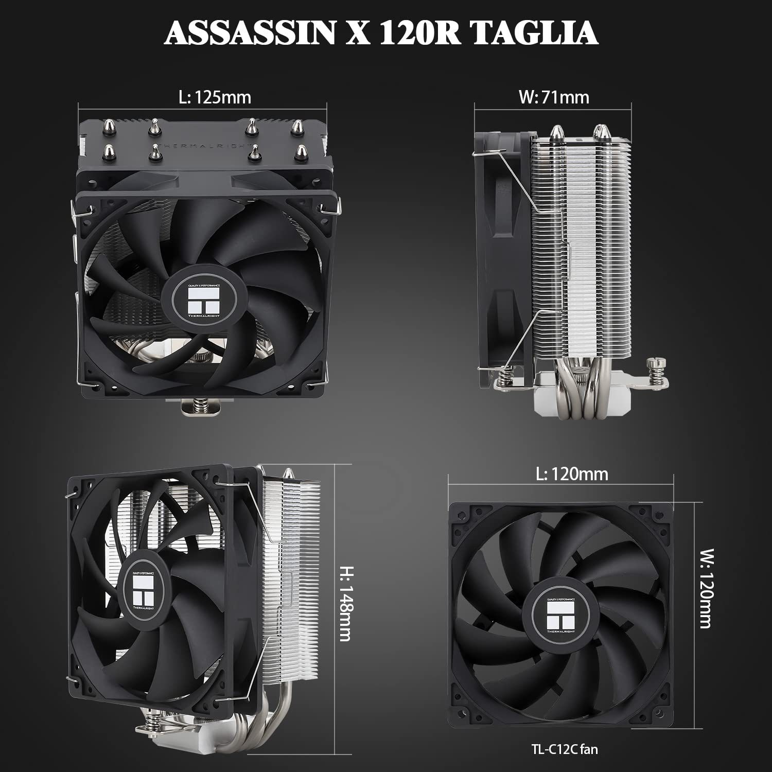 【Thermalright Assassin X 120 SE】CPU 空冷クーラー 4 熱管 TL-C12C PWM ファン S-FDB 軸受 AMD/Intel 互換 安価・品質優れ・30 日無理由返品