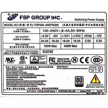 FSP FSP500-60EPN 4U 産業用サーバー電源 80+ Platinum 500W 100-240V デュアル 8P グラフィックカード専用 FSP400-60EPN 互換-CPUファン販売店