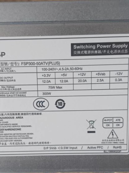 FSP FSP300-50ATV (PLUS) 300W 産業用制御電源 サーバー用ノンモジュラー電源｜8pin CPU 電源 5 SATA FSP500-70PFL FSP400-70PFL