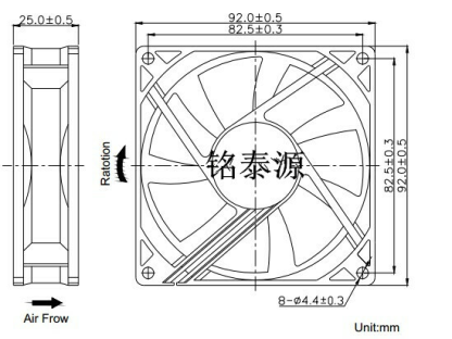 SUNON SF9225AT 2092HSL 軸流ファン AC220～240V 13/11W 92×92×25mm 2 ピン​