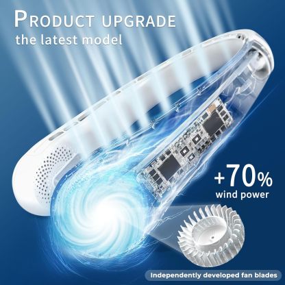 ネックファン ポータブルパーソナルファン 強風 5200mAh 風量 360° クーリング 髪の巻き込みなし 両側風量 滑り止め クイック充電 長時間使用可能 父 お父さん 女性へのギフト
