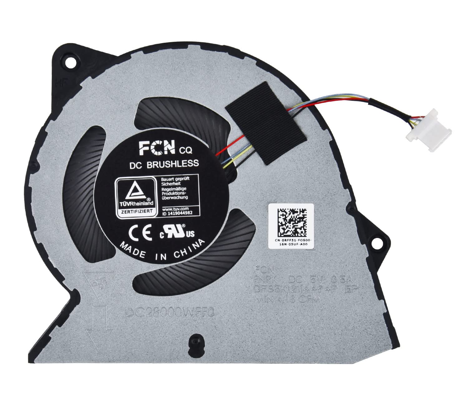 Dell Inspiron 15 3510-3520 Vostro 3510-3250 CPU クーラーファン EG50040S1-CQ71-S9A 0RFF51 DC5V 0.5A 4 線 高品質即納