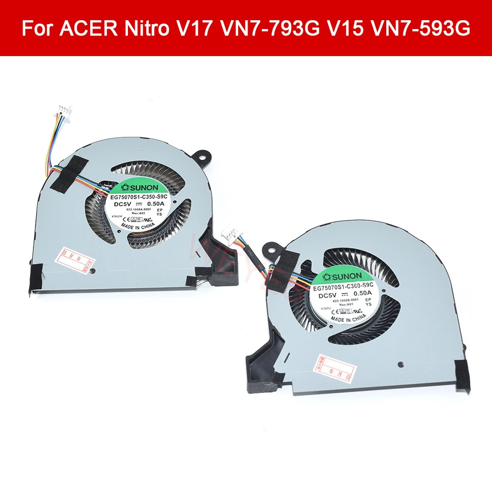 Acer Nitro V17 VN7-793G / V15 VN7-593G 専用 CPU/GPU 冷却ファン 新品 12 ヶ月保証 激安-CPUファン販売店