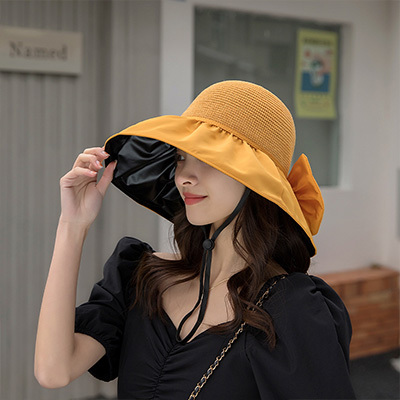 Dámský oboustranný sluneční klobouk se širokou krempou